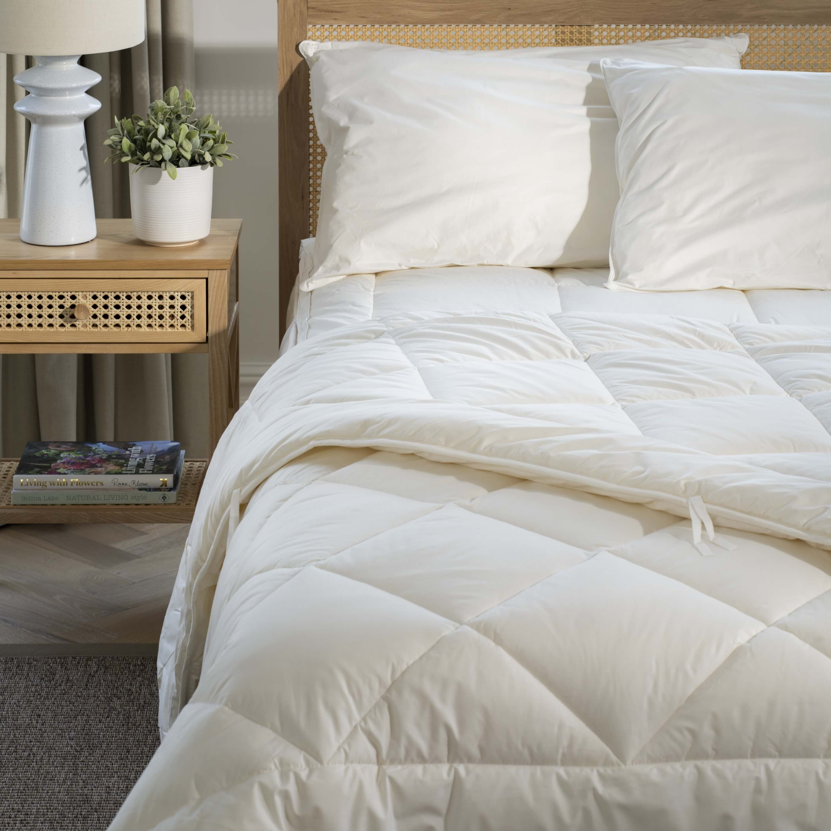 New Zealand Mitchell Wool Duvets - Breathable, styled in a bedroom 1 | Soak and Sleep