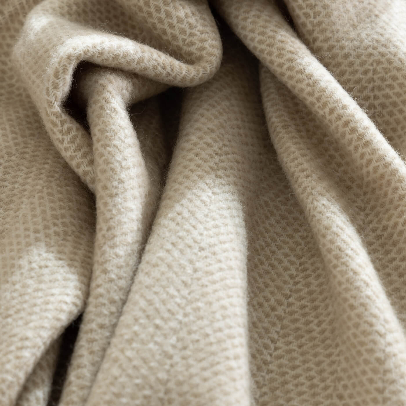 Oatmeal Honeycomb Pure Wool Throw