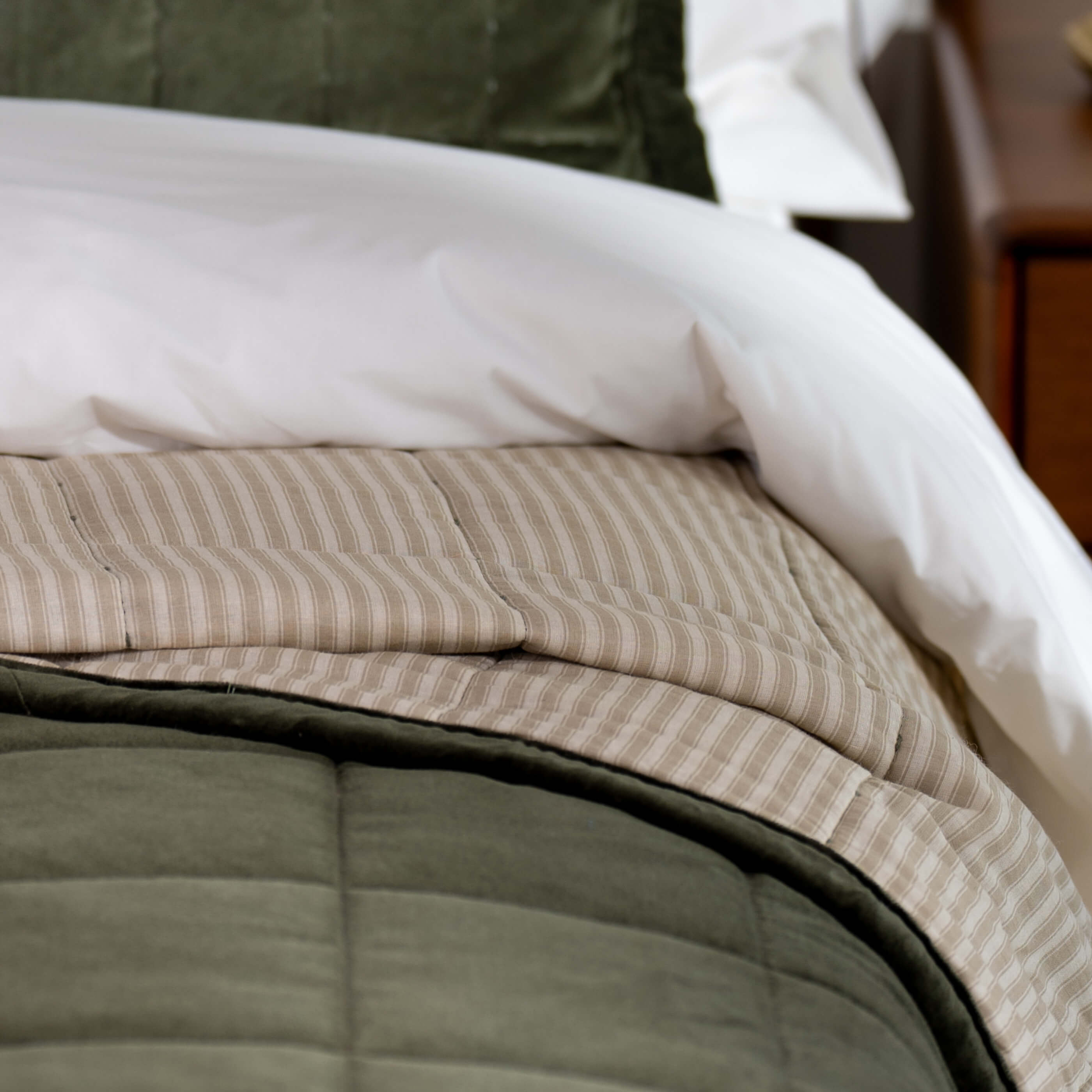 Olive Green Velvet Cotton Medium Square Cushion Cover