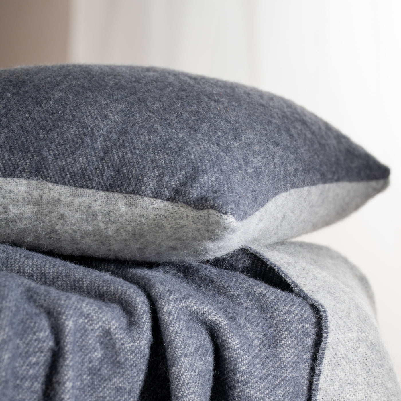 Orion Blue Pure Wool Reversible Throw