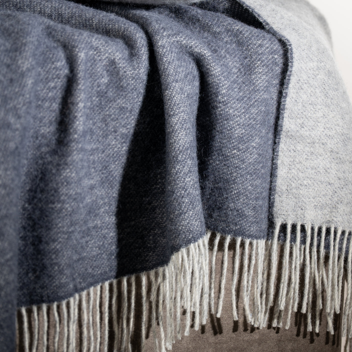Orion Blue Pure Wool Reversible Throw