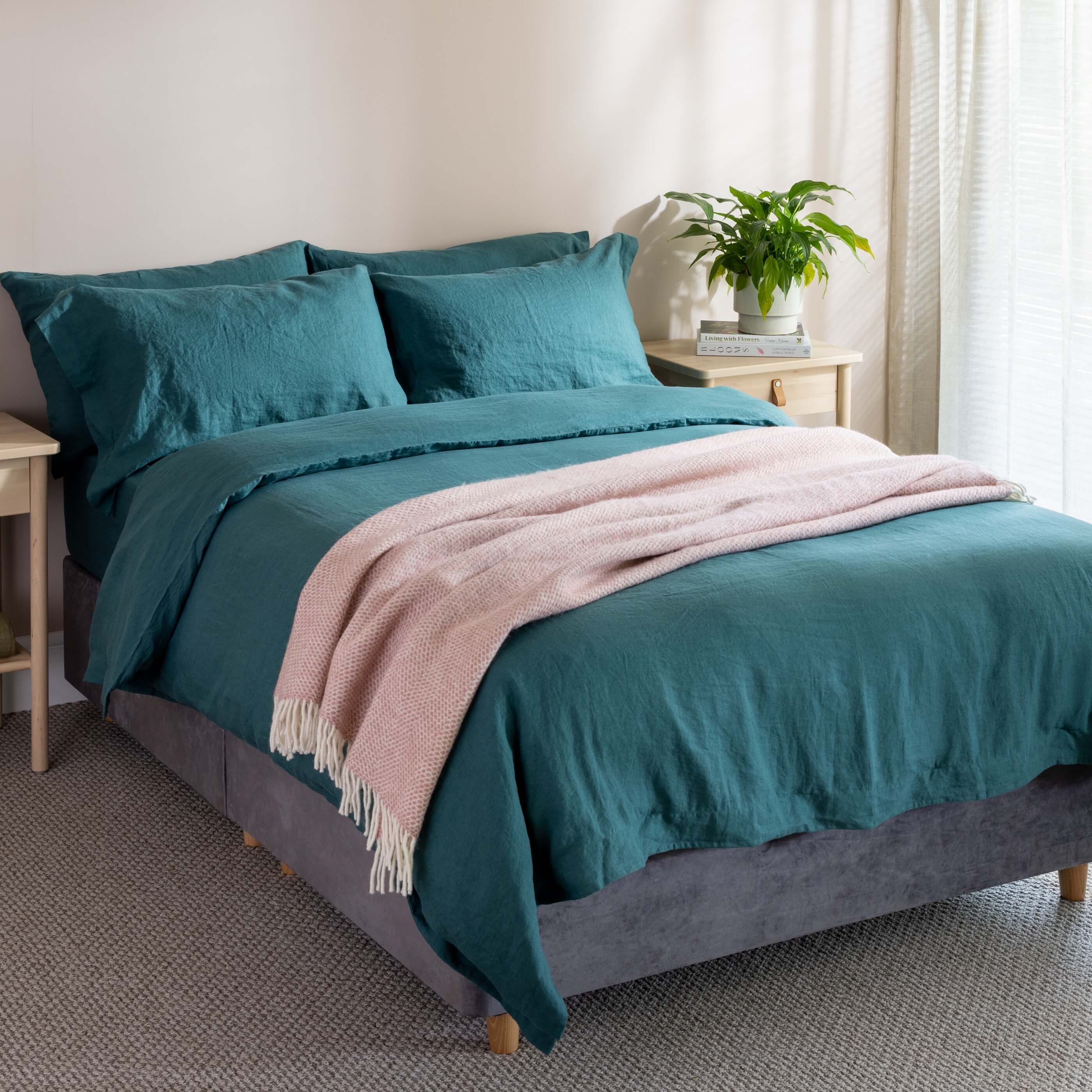 Pink Honeycomb Pure Wool Throw