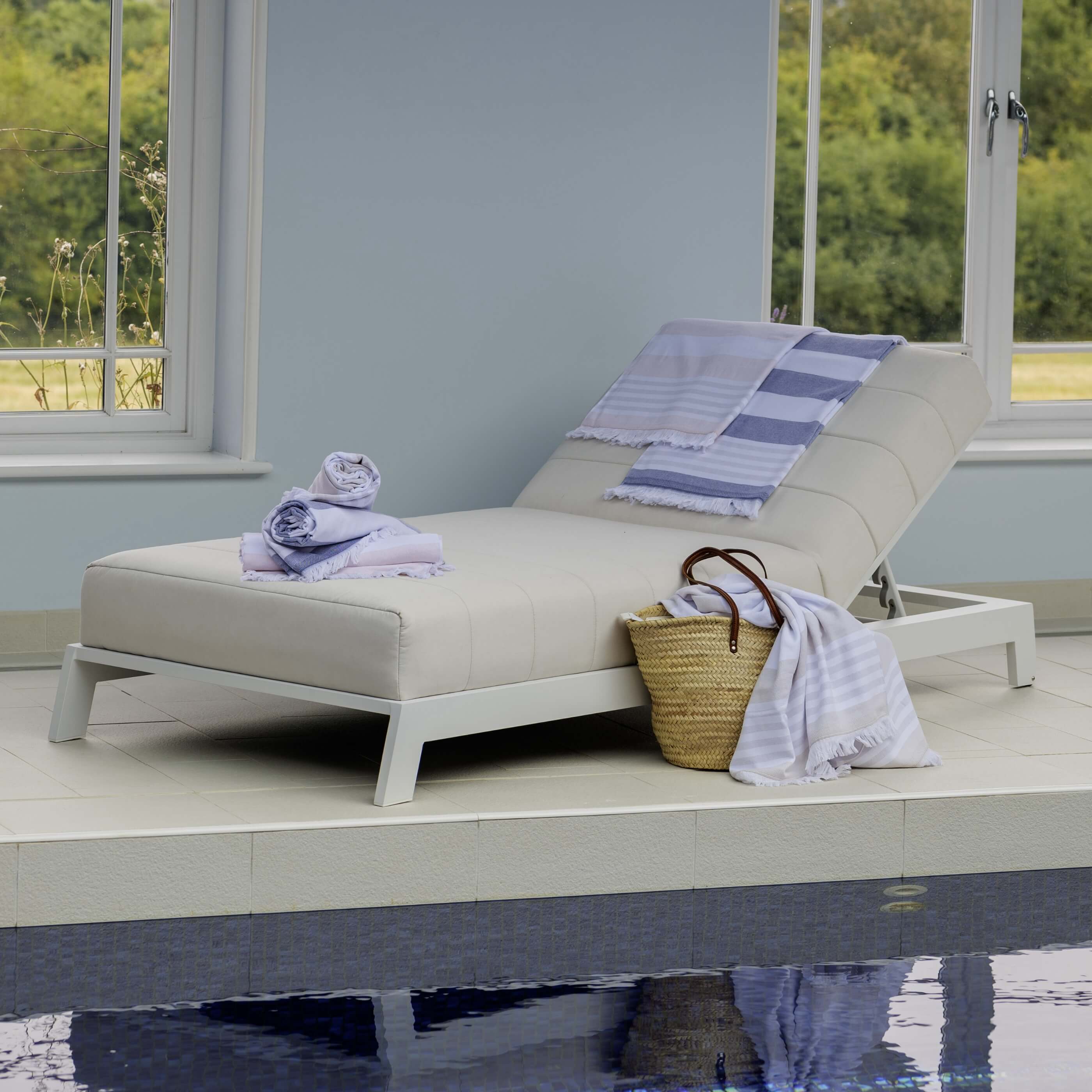 Natural Striped Cotton Beach Towel