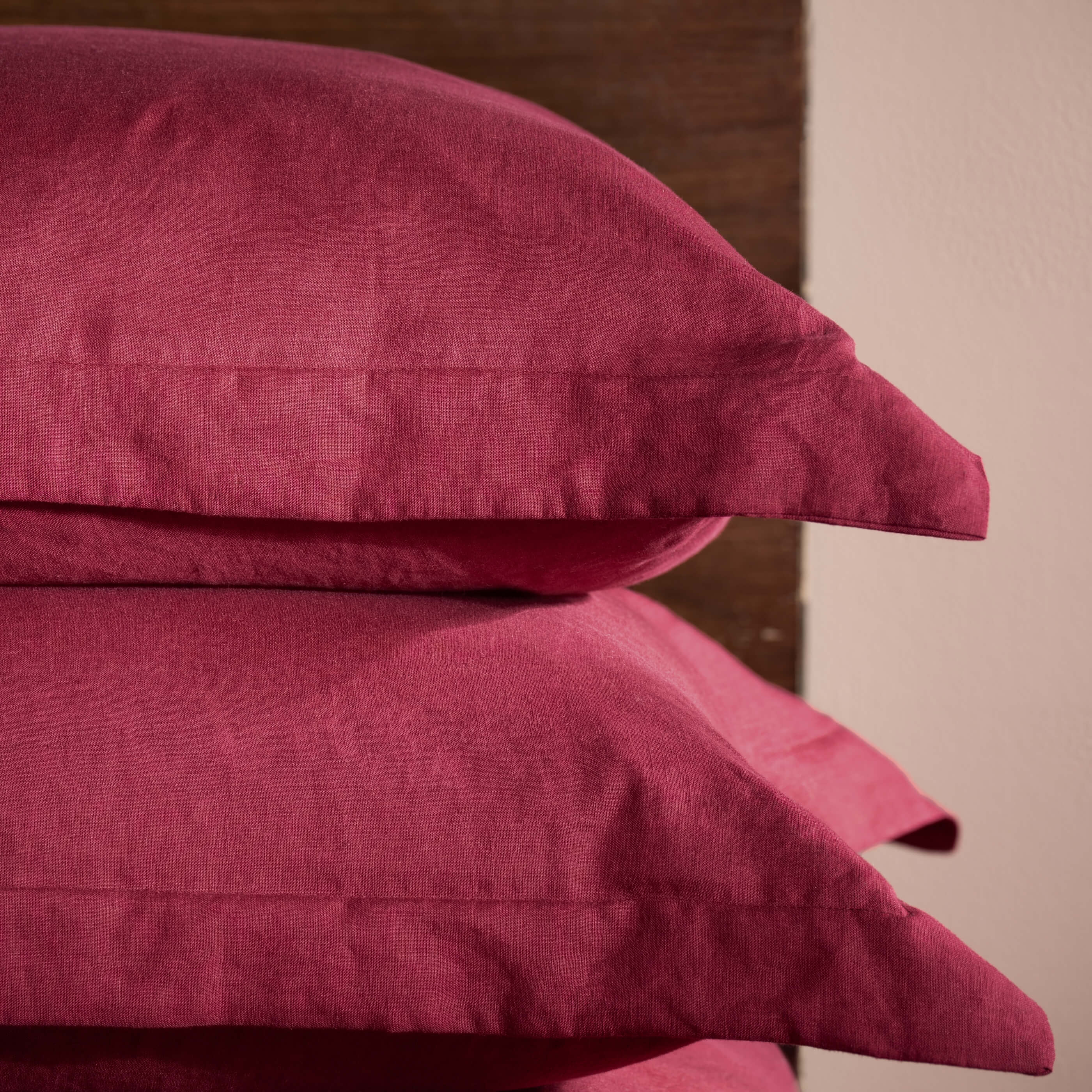 Raspberry French Linen Pillowcases
