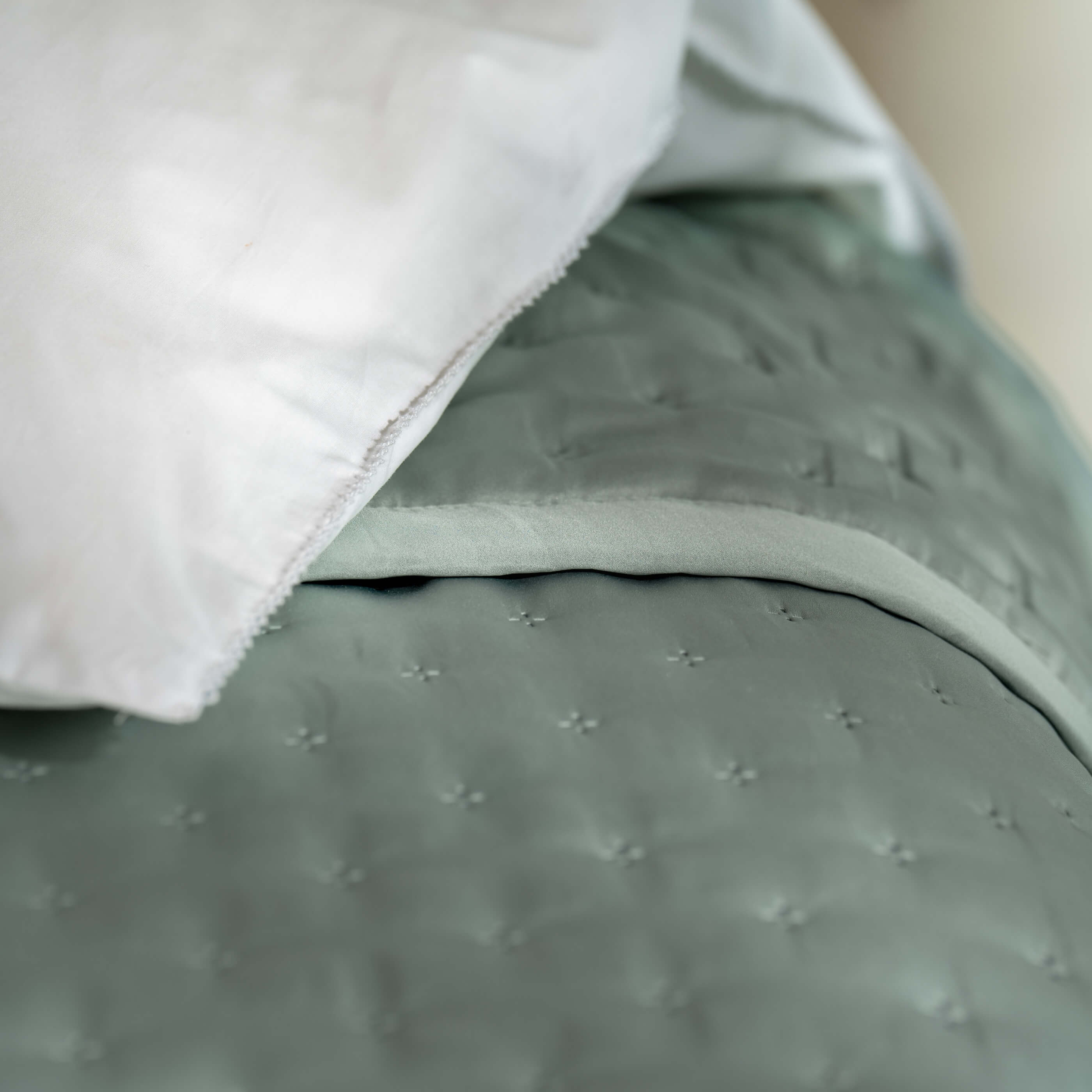 Sage Green Soft As Silk Quilted Bed Runner