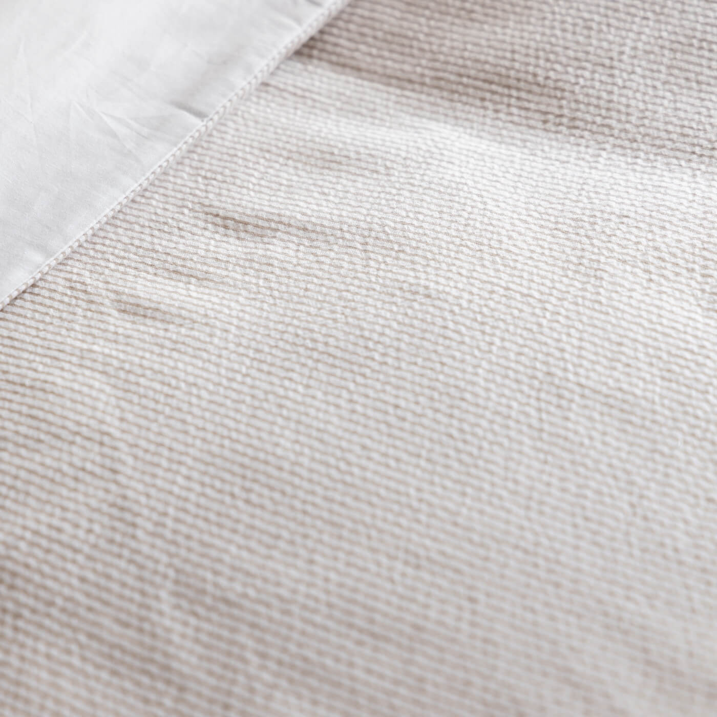 Natural Seersucker Stripe Bedding