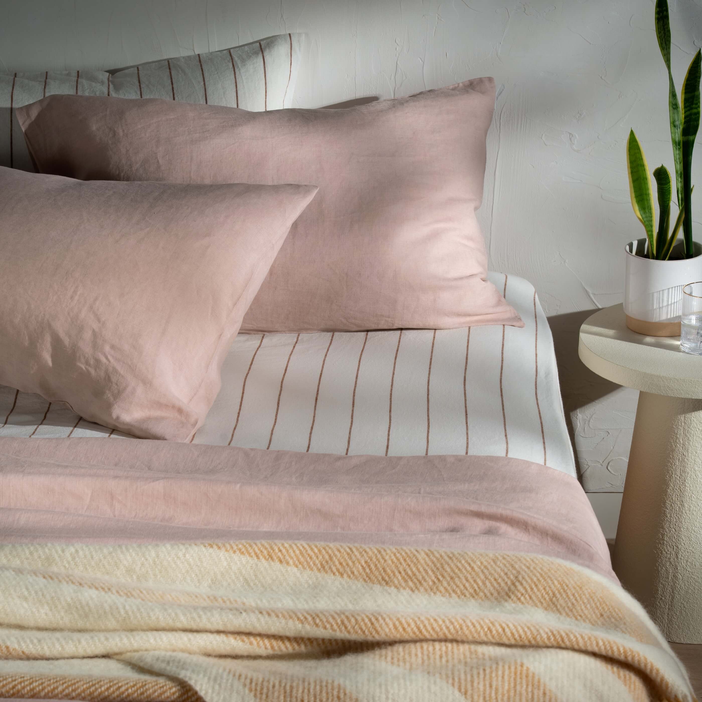 Soft Pink French Linen Duvet Cover