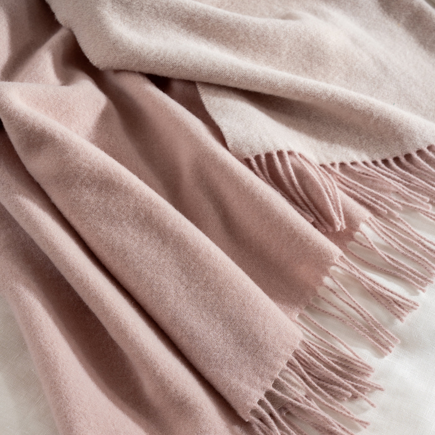 Soft Pink Wool With Cashmere Throw