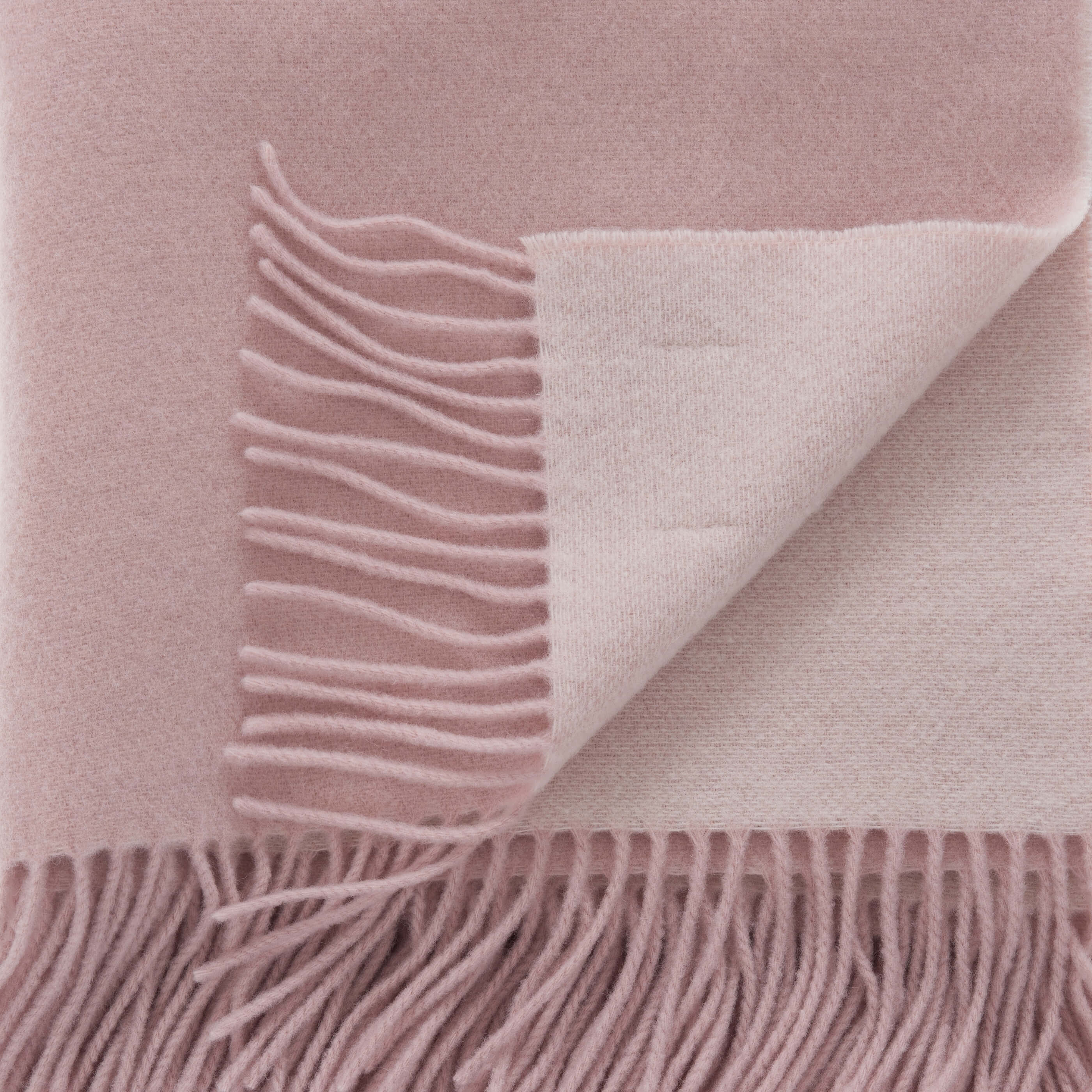Soft Pink Wool With Cashmere Throw