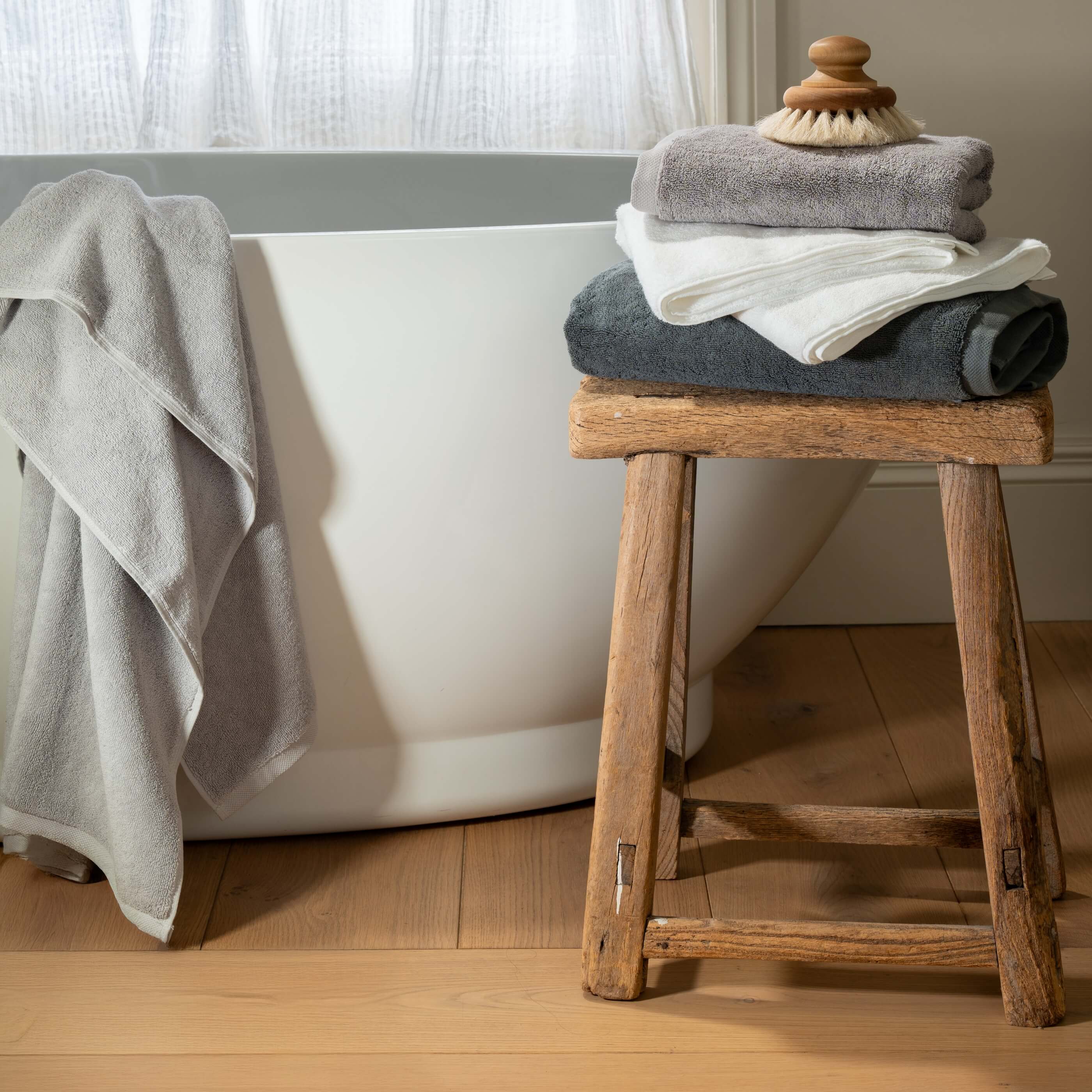Smoke Supima Cotton Towel Bale close-up detail 3 | Soak and Sleep