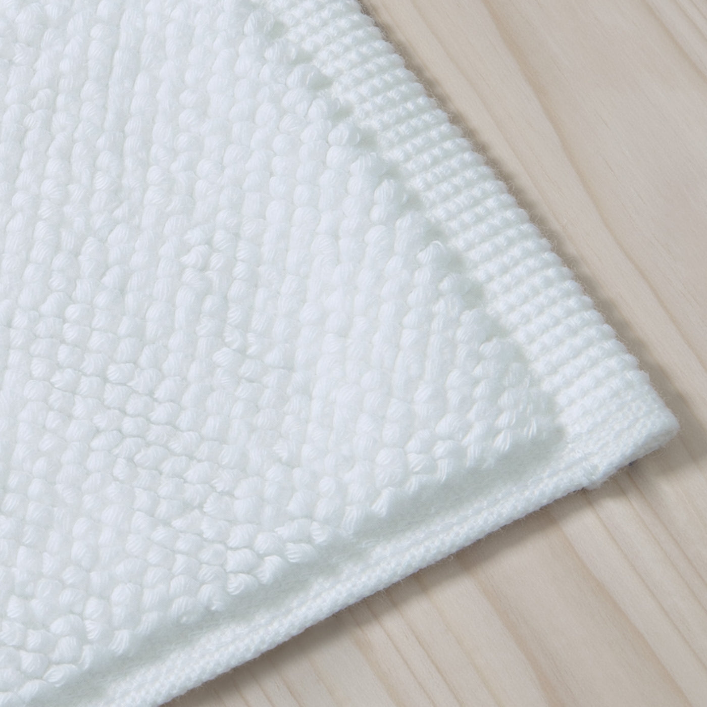 White Textured Cotton Bath Mat