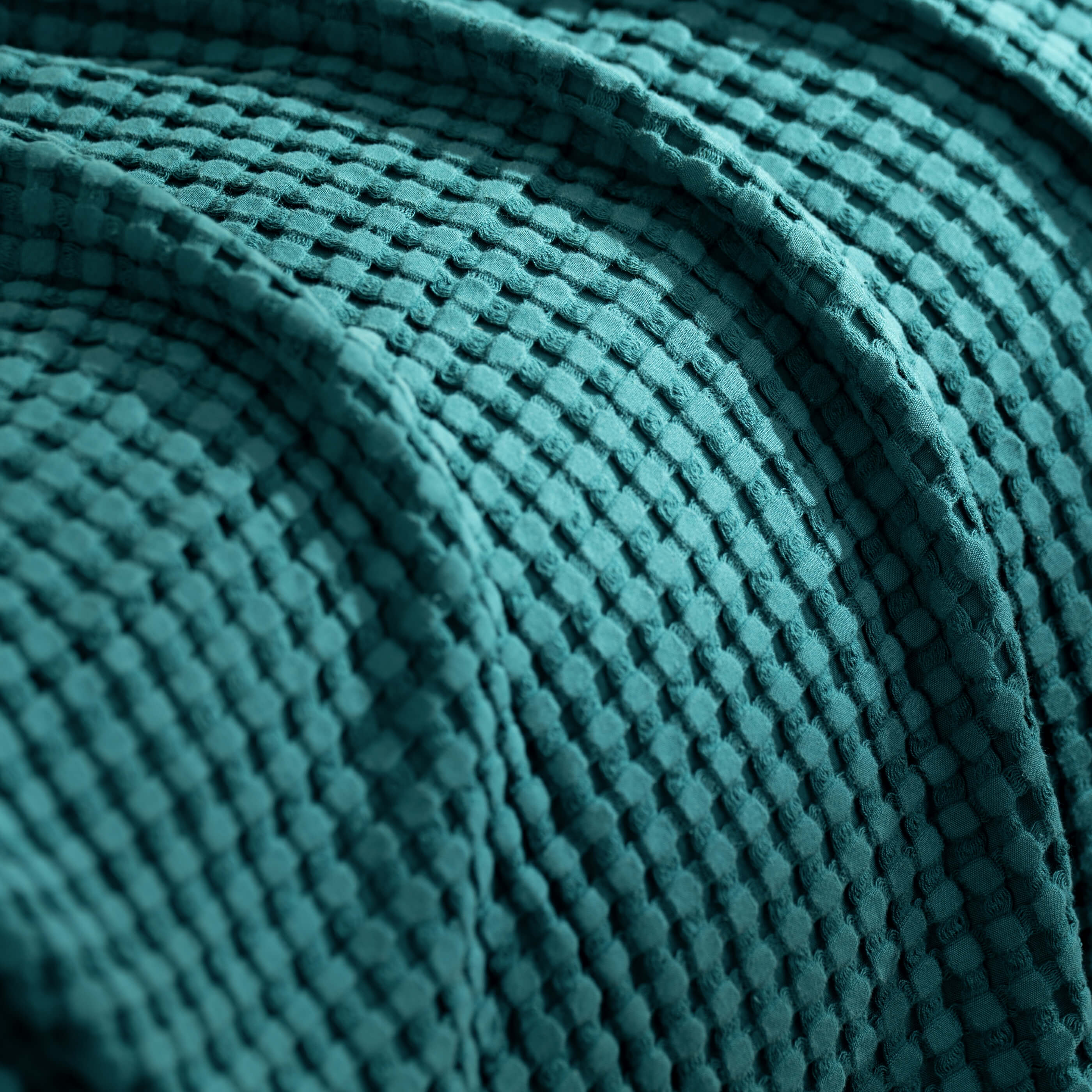 Teal Waffle Bedspread