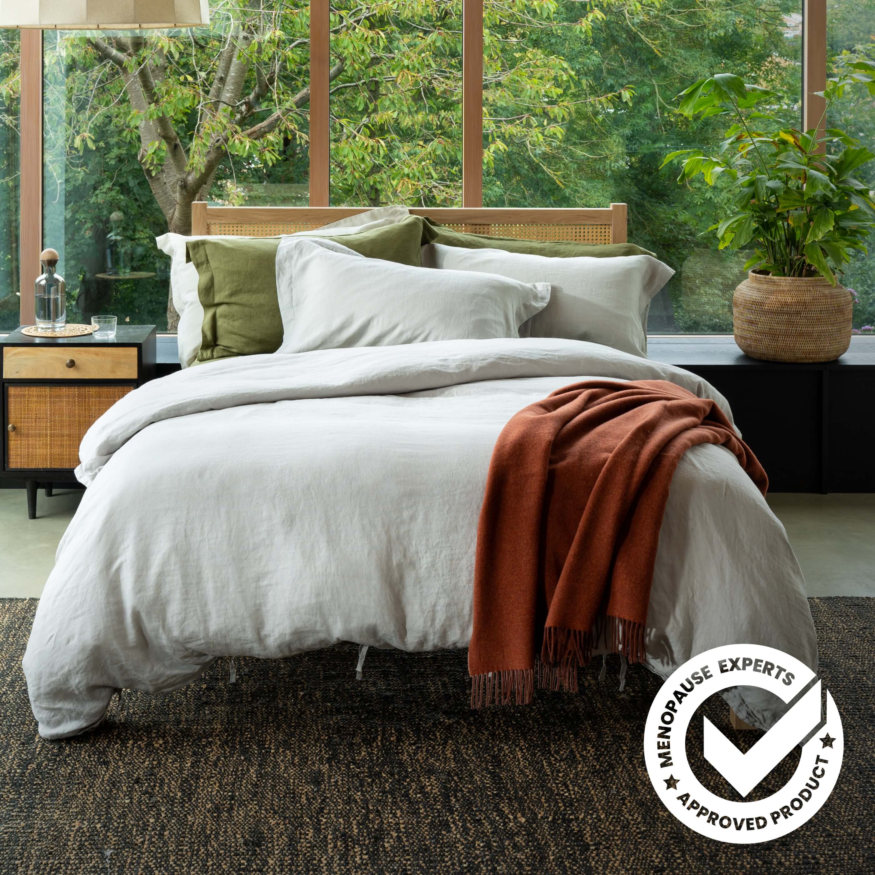 Light Grey French Linen Duvet Cover
