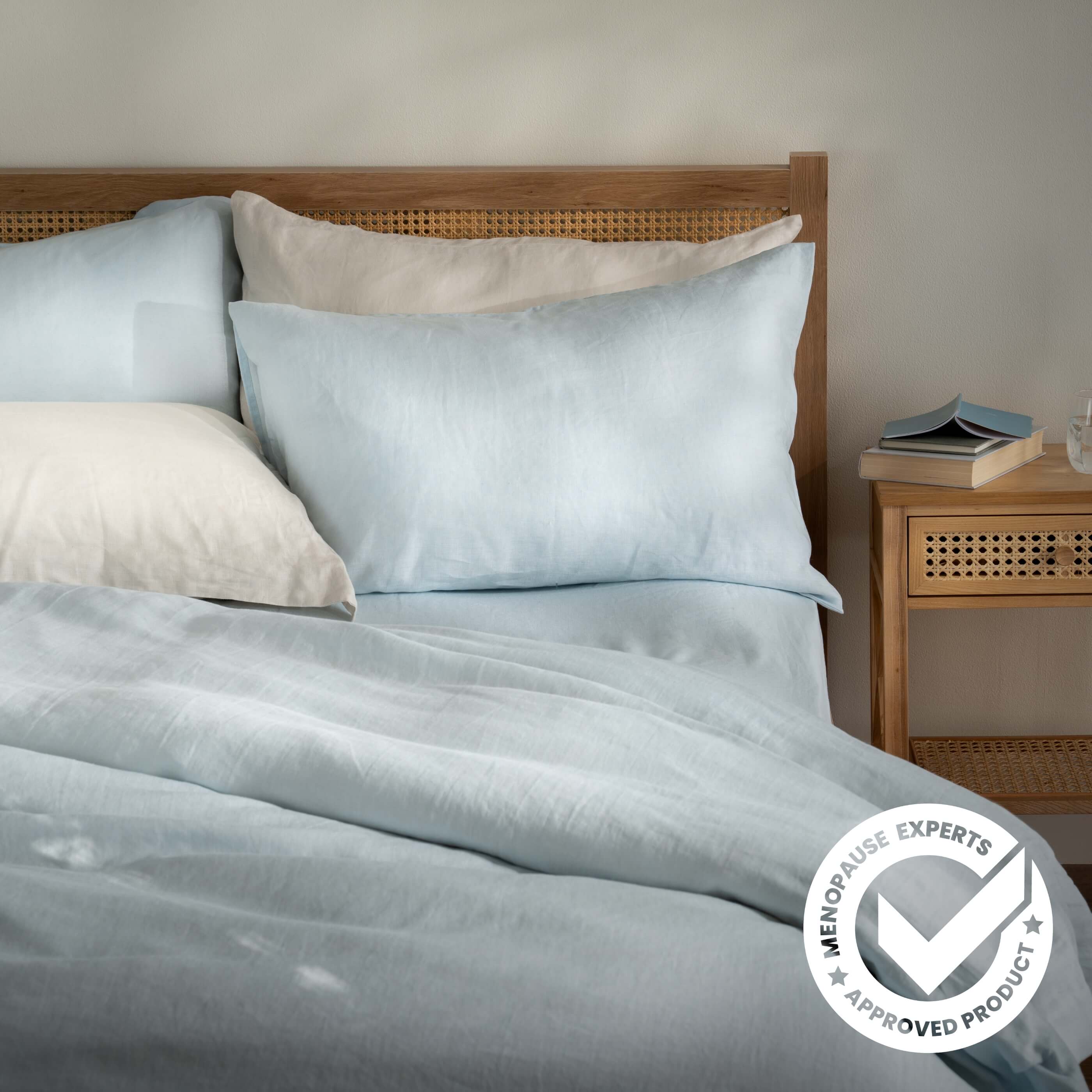 Mineral Blue French Linen Bed Sets Superking
