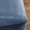 Denim Blue French Linen 40cm Deep Fitted Sheets styled in a bedroom | Soak and Sleep