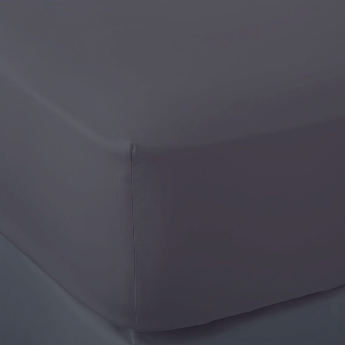 Midnight Grey French Linen Fitted Sheet (Deep)