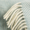 Duck Egg Herringbone Pure Wool Throw - blue, close-up detail 1 | Soak and Sleep