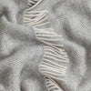 Light Grey Herringbone Pure Wool Throw close-up detail 1 | Soak and Sleep