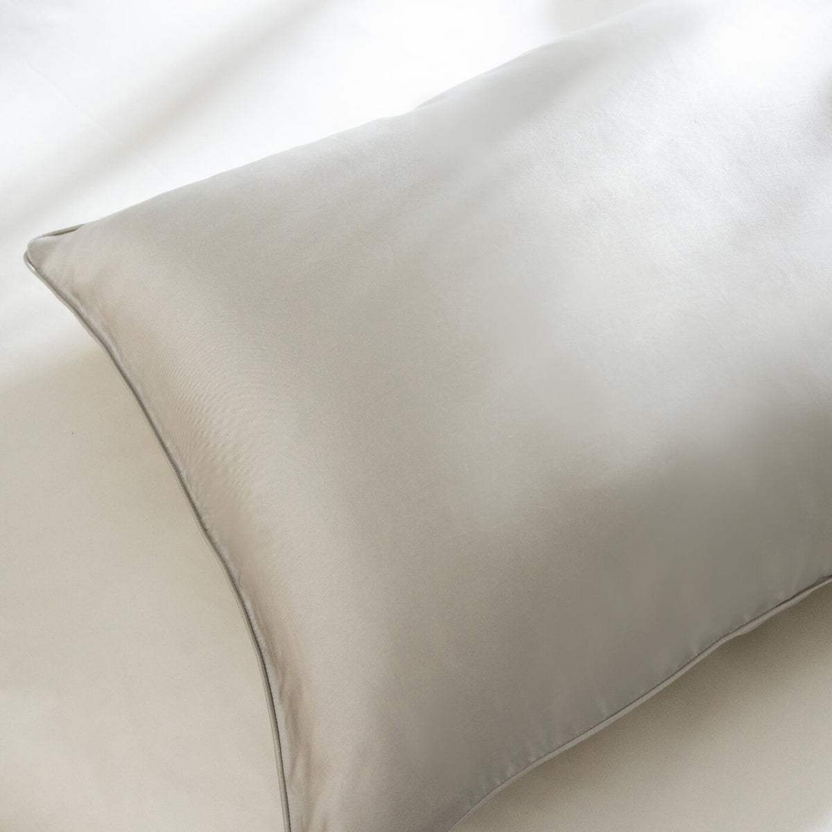 Antique Silver Mulberry Silk Pillowcase Pair