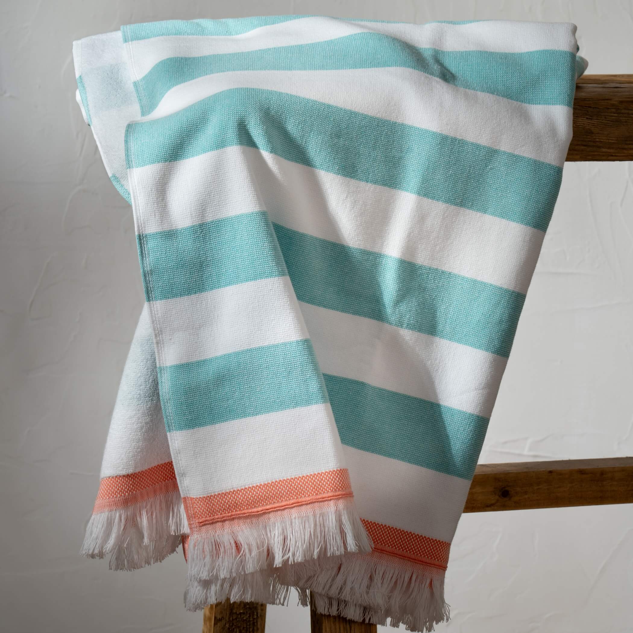 Aqua Striped Beach Towels