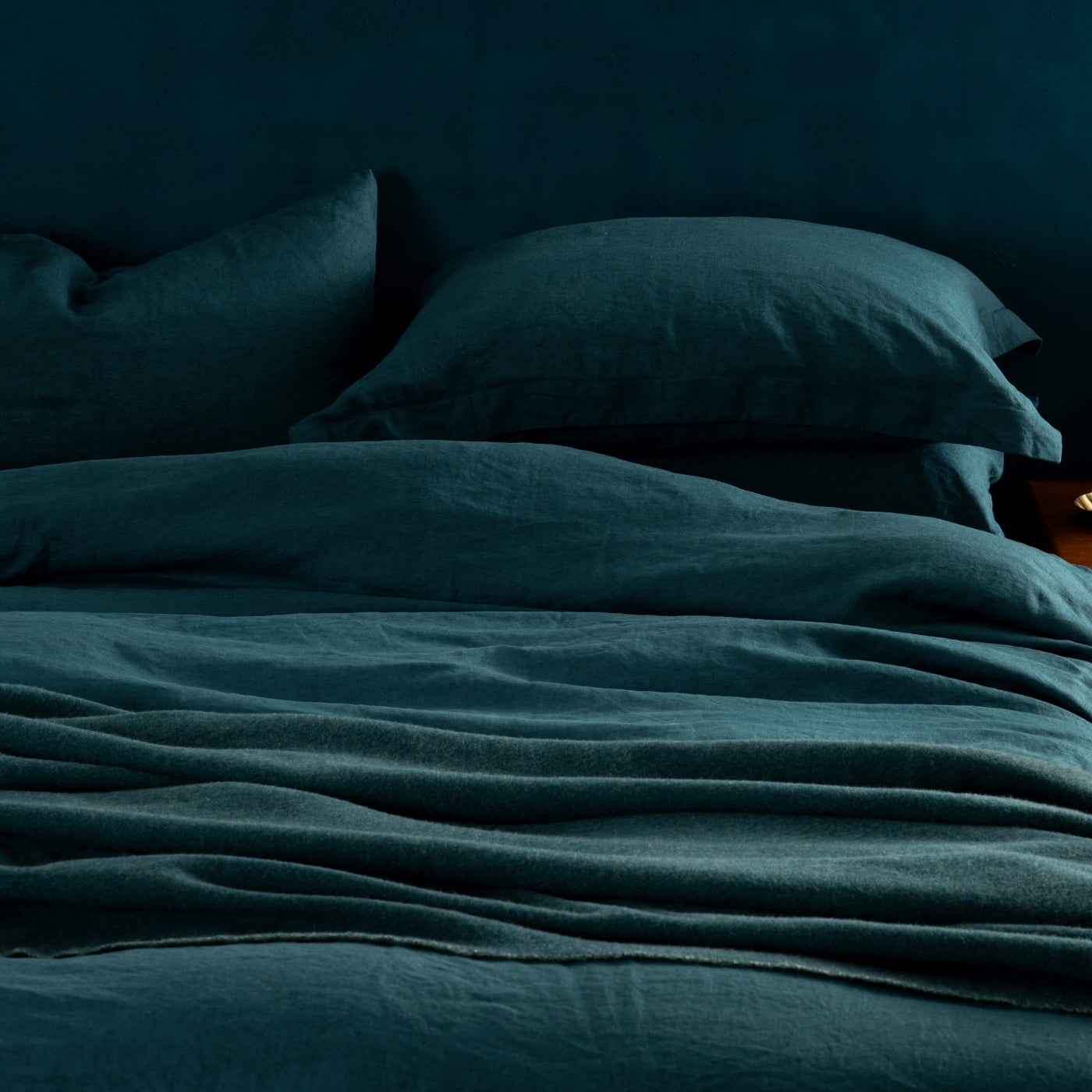 Atlantic Blue French Linen Duvet Cover