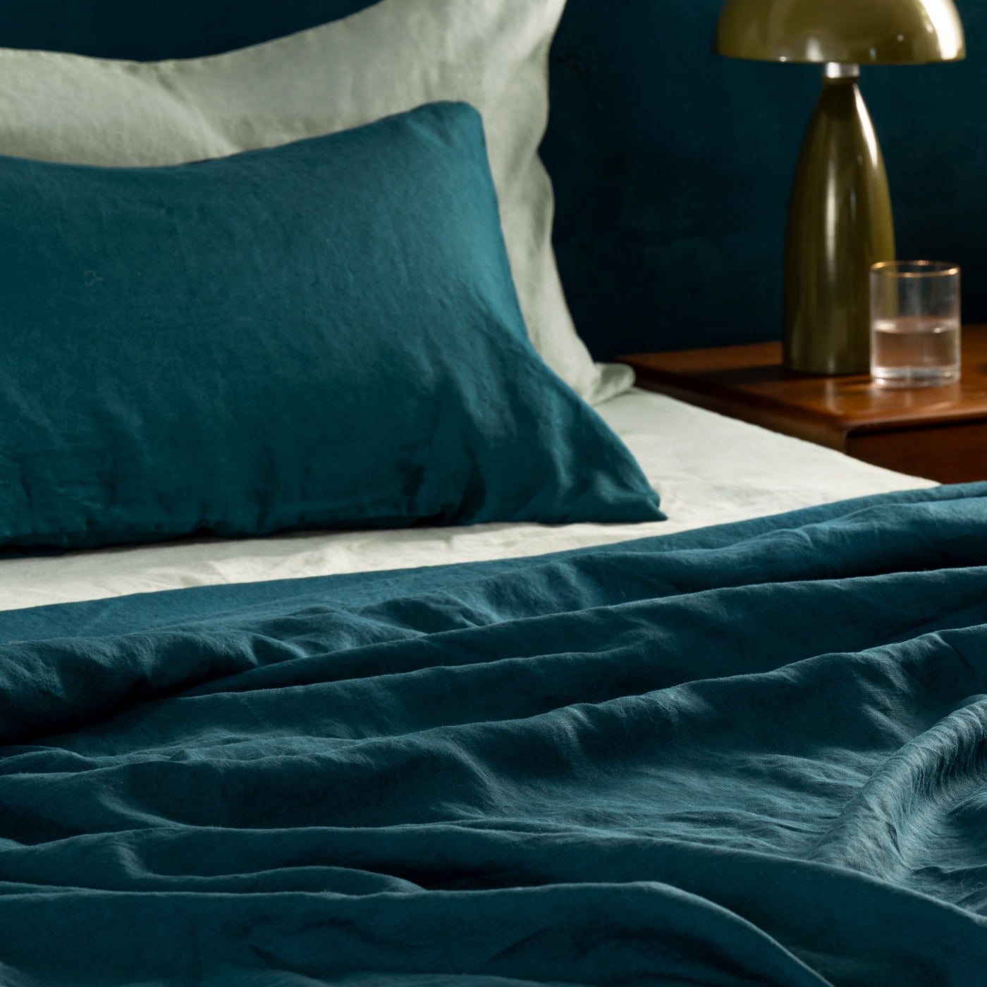 Atlantic Blue French Linen Bedding and Bed Sheets