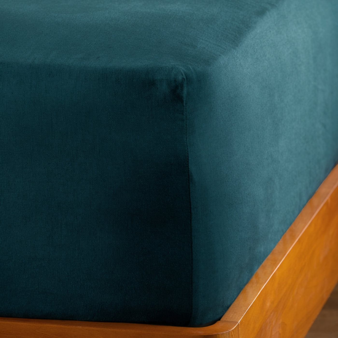 Atlantic Blue French Linen 40cm Deep Fitted Sheets