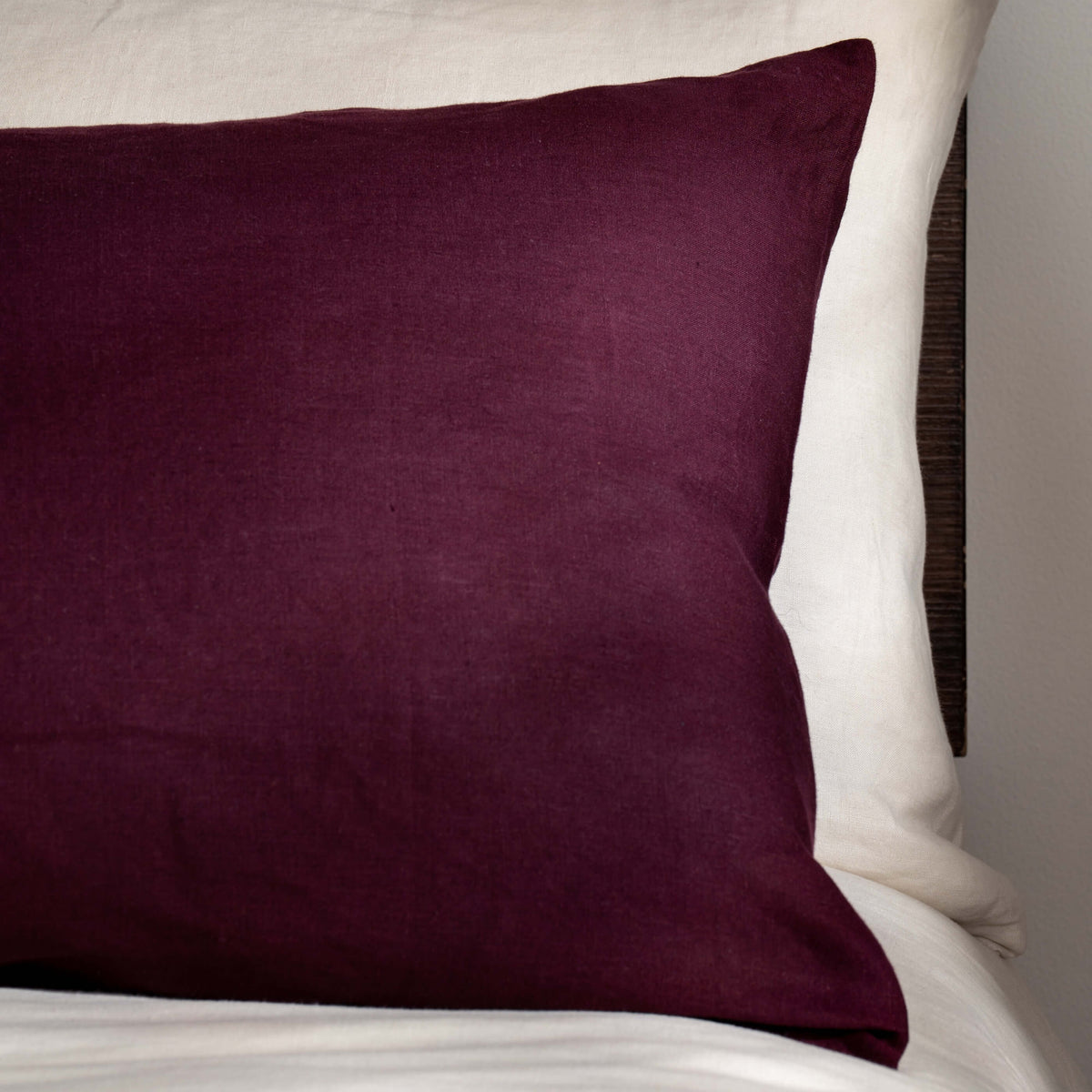 Aubergine French Linen Pillowcase