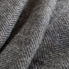 Charcoal Herringbone Pure Wool Throw - linen, close-up detail | Soak and Sleep