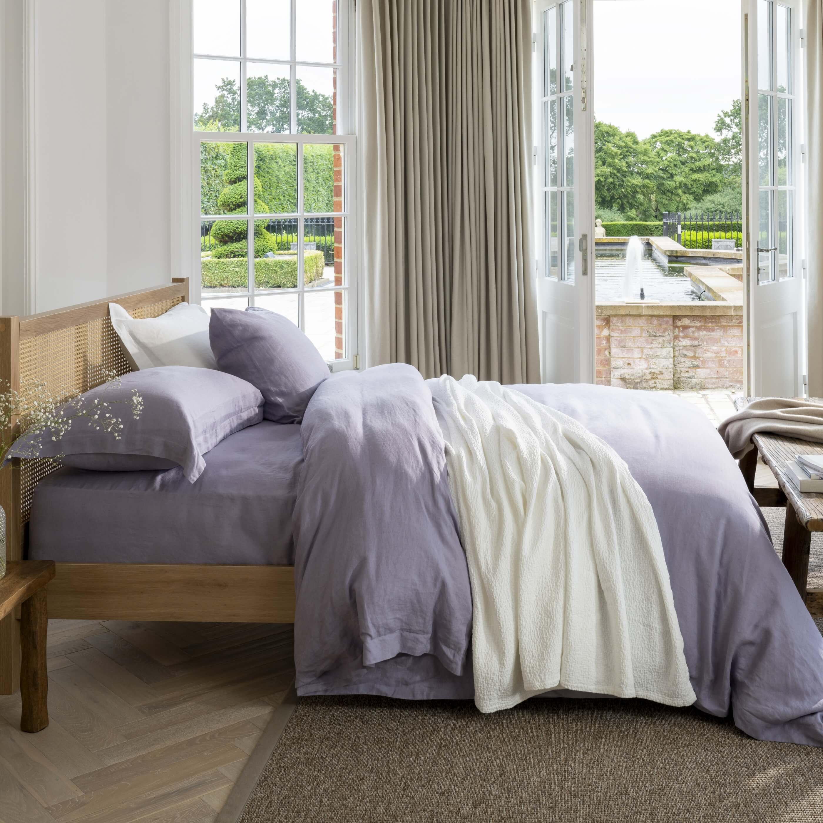 Lavender French Linen Fitted Sheets (Deep)