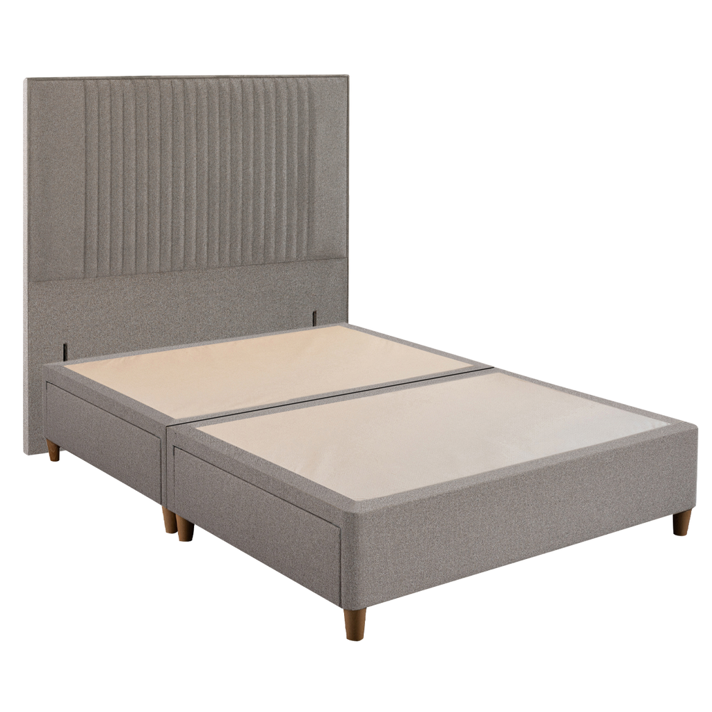 Oatmeal Sliver Ockham Upholstered Headboard & Divan Base