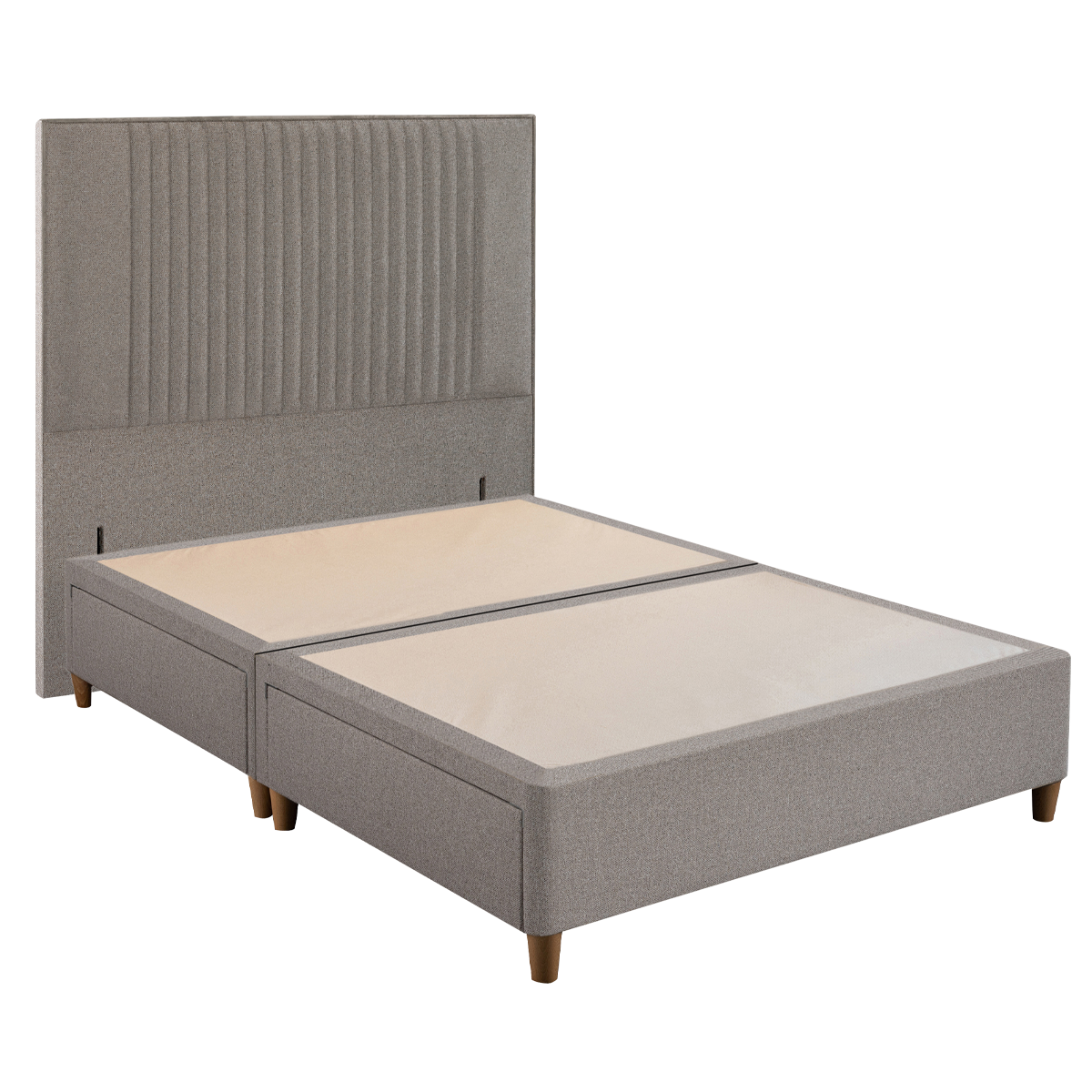 Oatmeal Sliver Ockham Upholstered Headboard & Divan Base