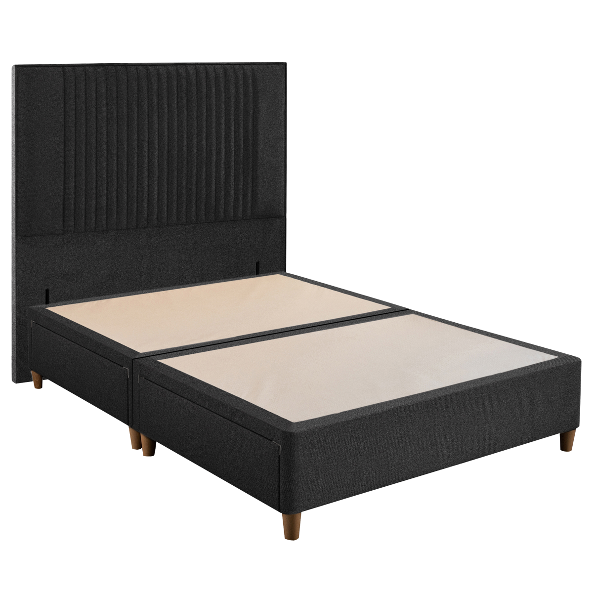 Charcoal Sliver Ockham Upholstered Headboard & Divan Base