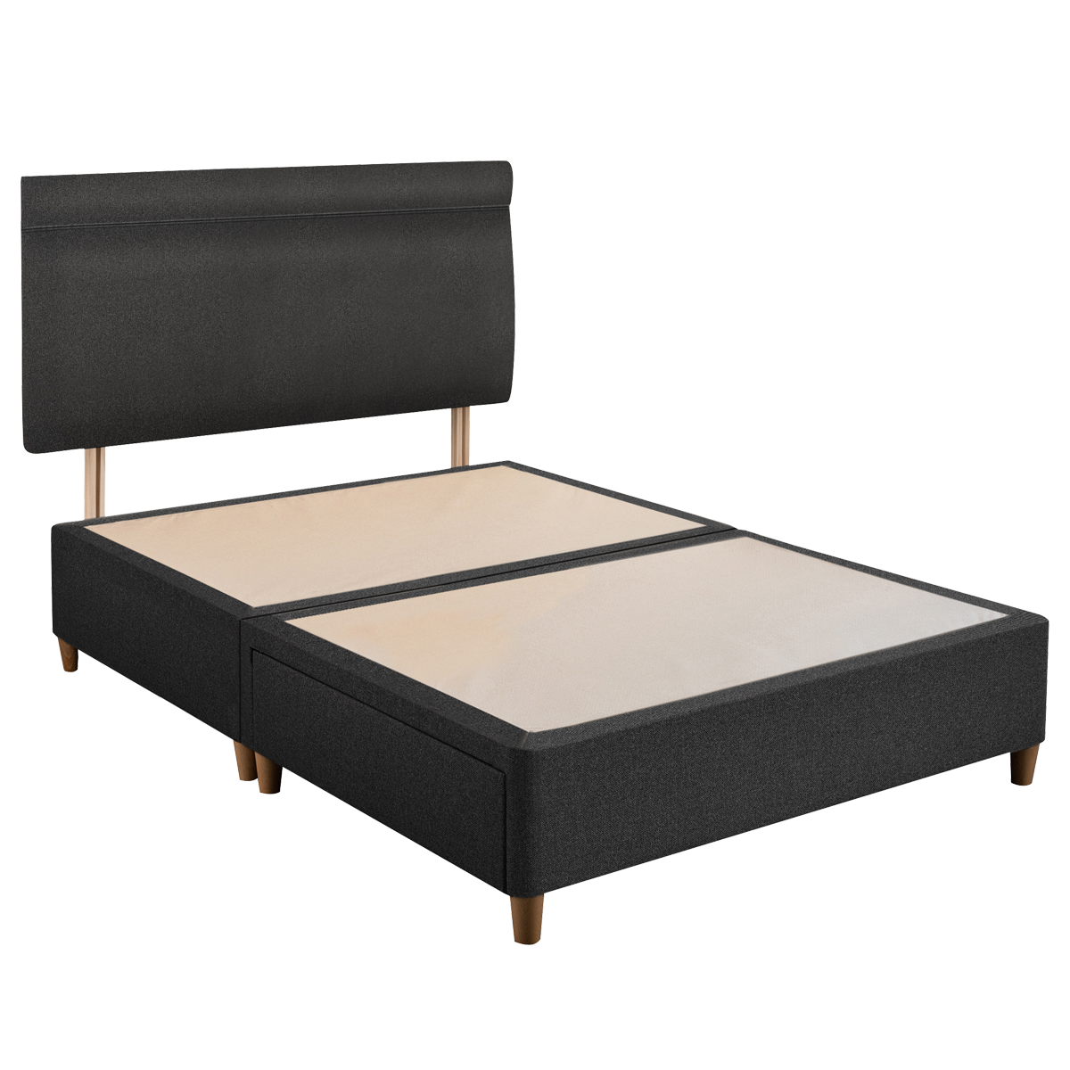 Charcoal Wentworth Upholstered Headboard & Divan Base