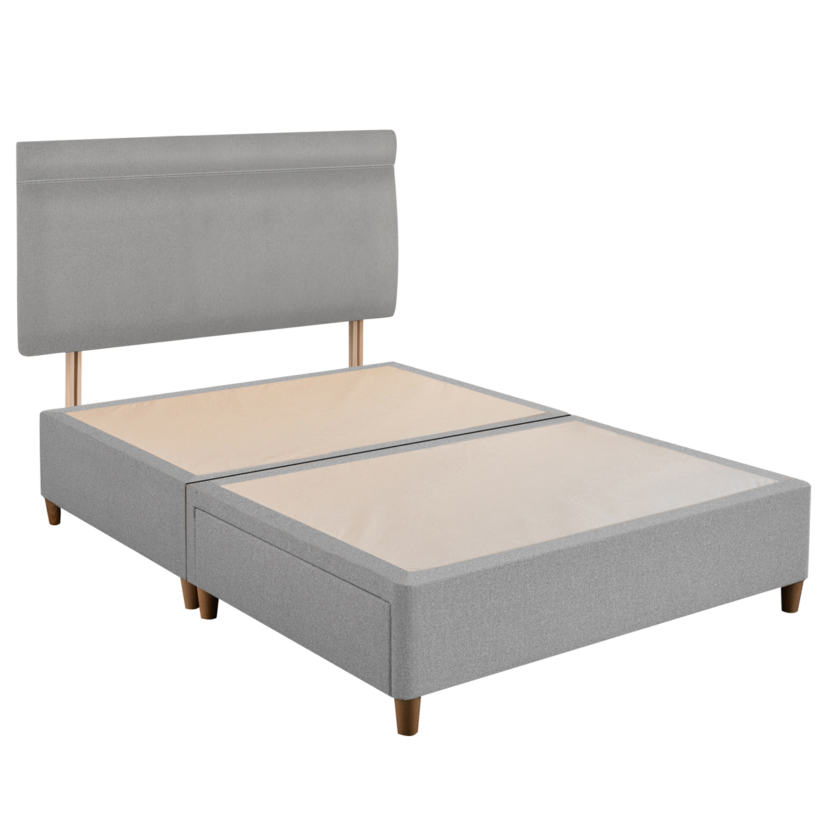 Silver Wentworth Upholstered Headboard & Divan Base