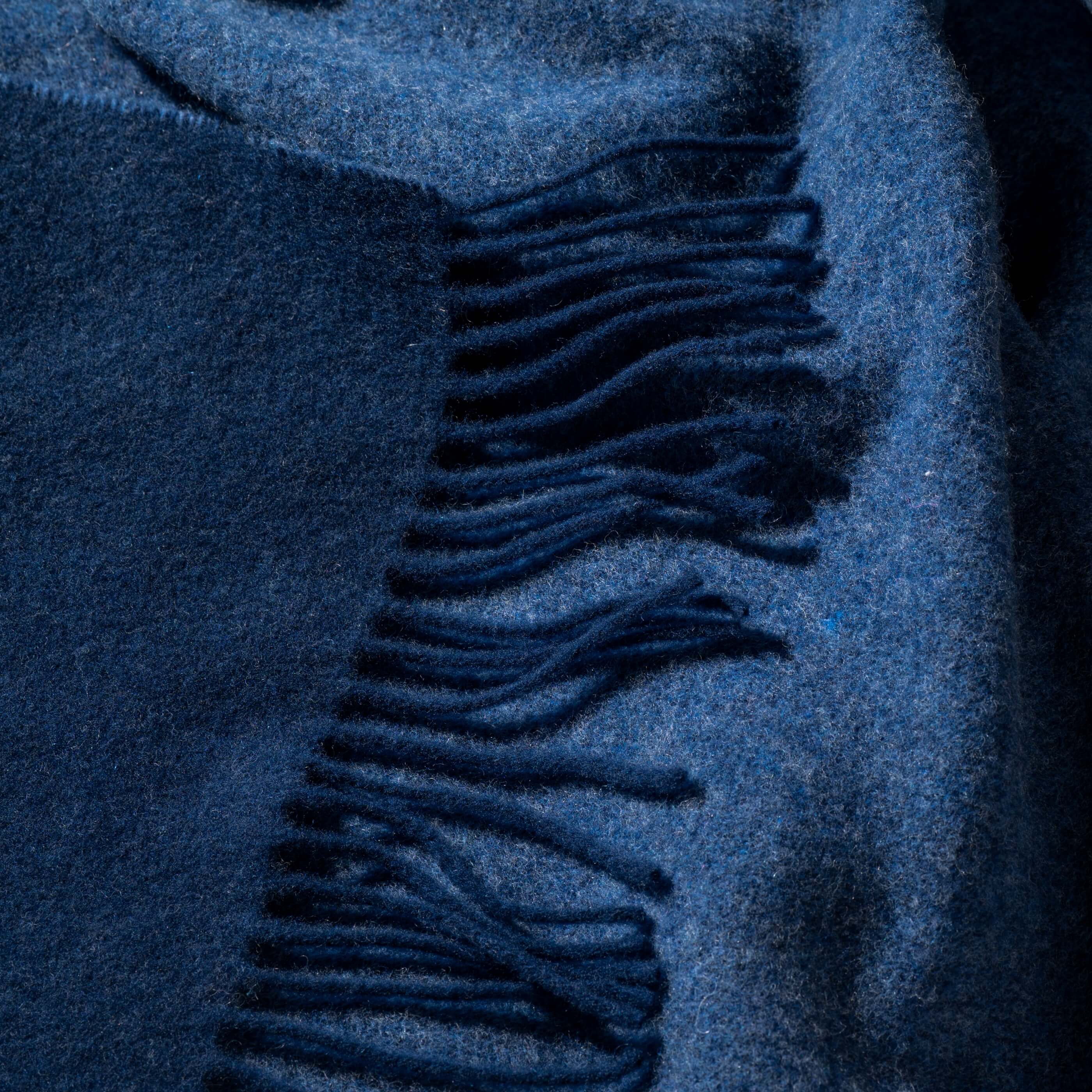 Blue Wool With Cashmere Throw