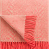 Bright Peach Herringbone Pure Wool Throw - winter, product view | Soak and Sleep