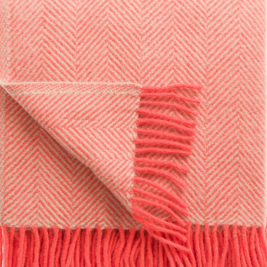 Bright Herringbone Pure Wool Throw