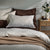 Blue/Natural Stripe Brushed Cotton Bed Set Superking
