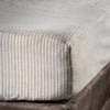 Blue/Natural Stripe Brushed Cotton 30cm Fitted Sheets