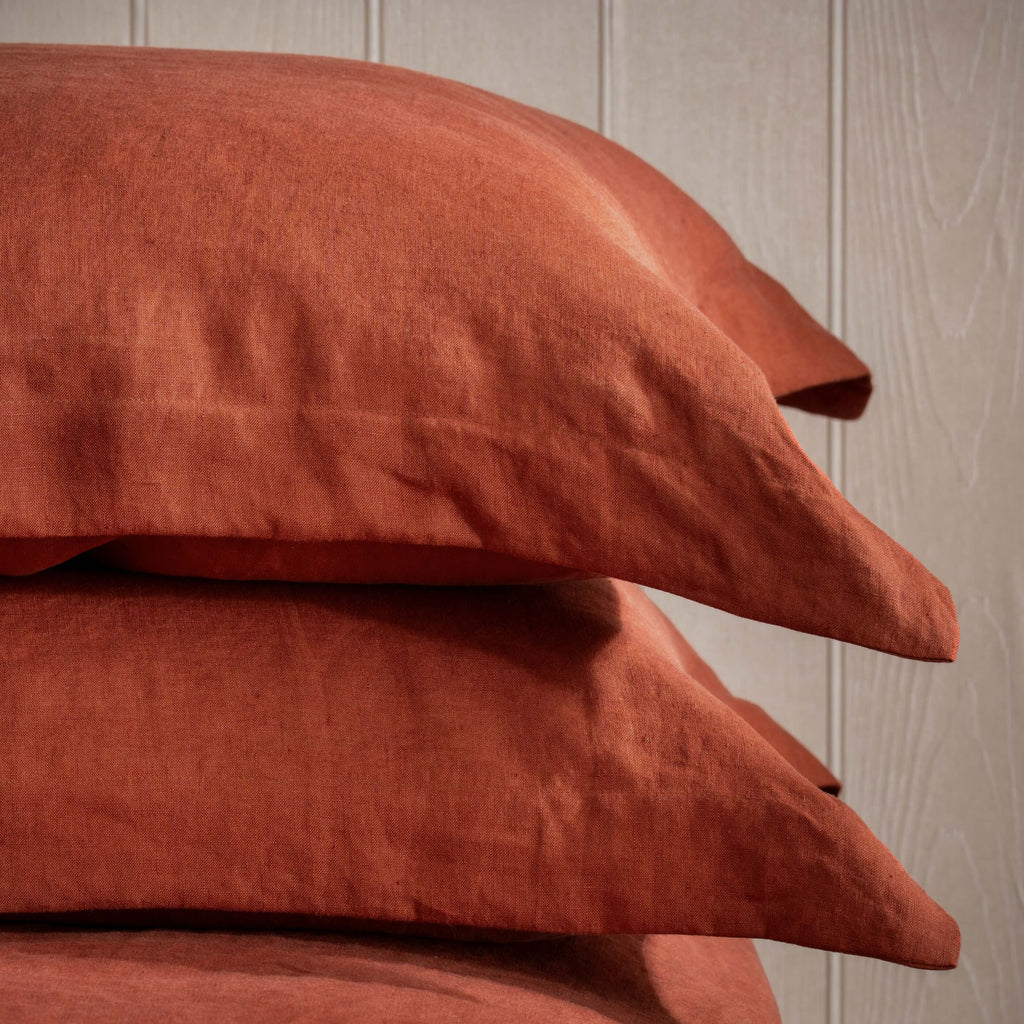 Burnt French Linen Pillowcases