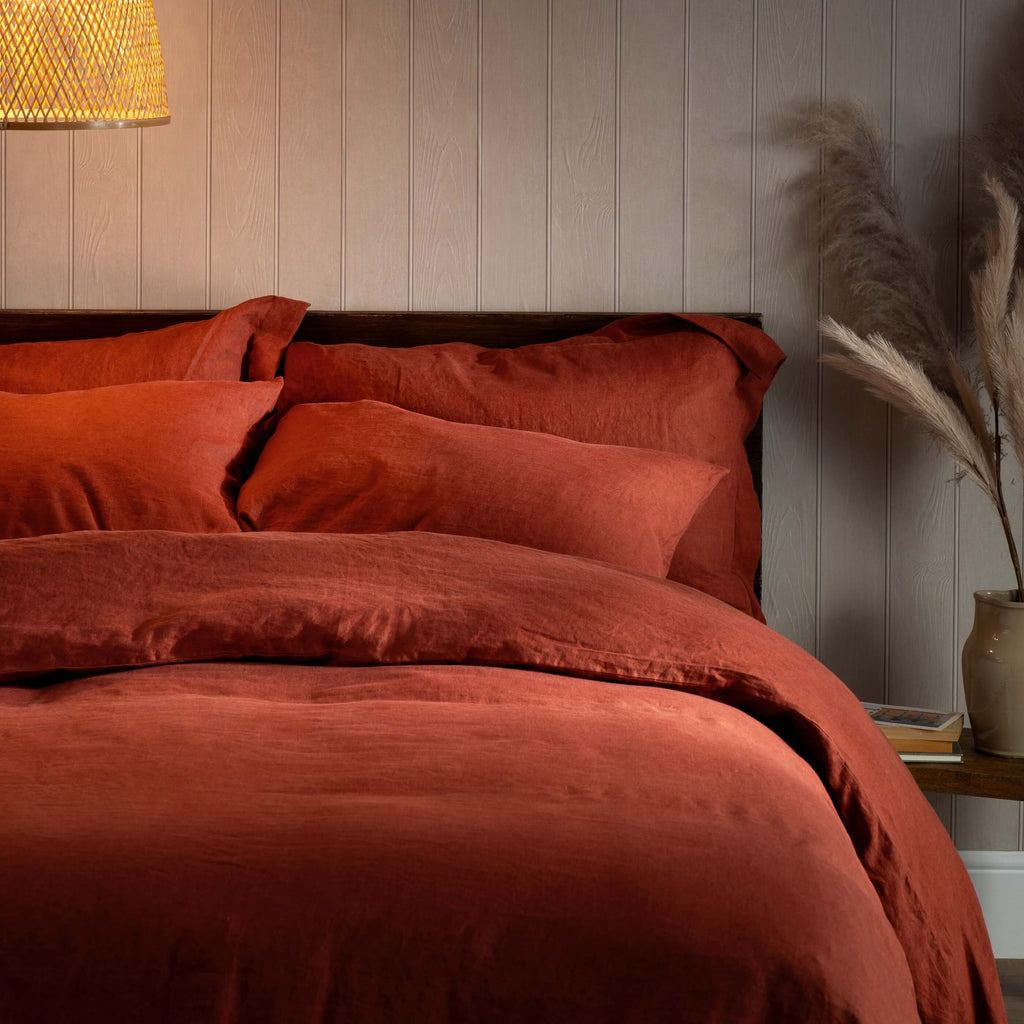 Burnt French Linen Duvet Cover