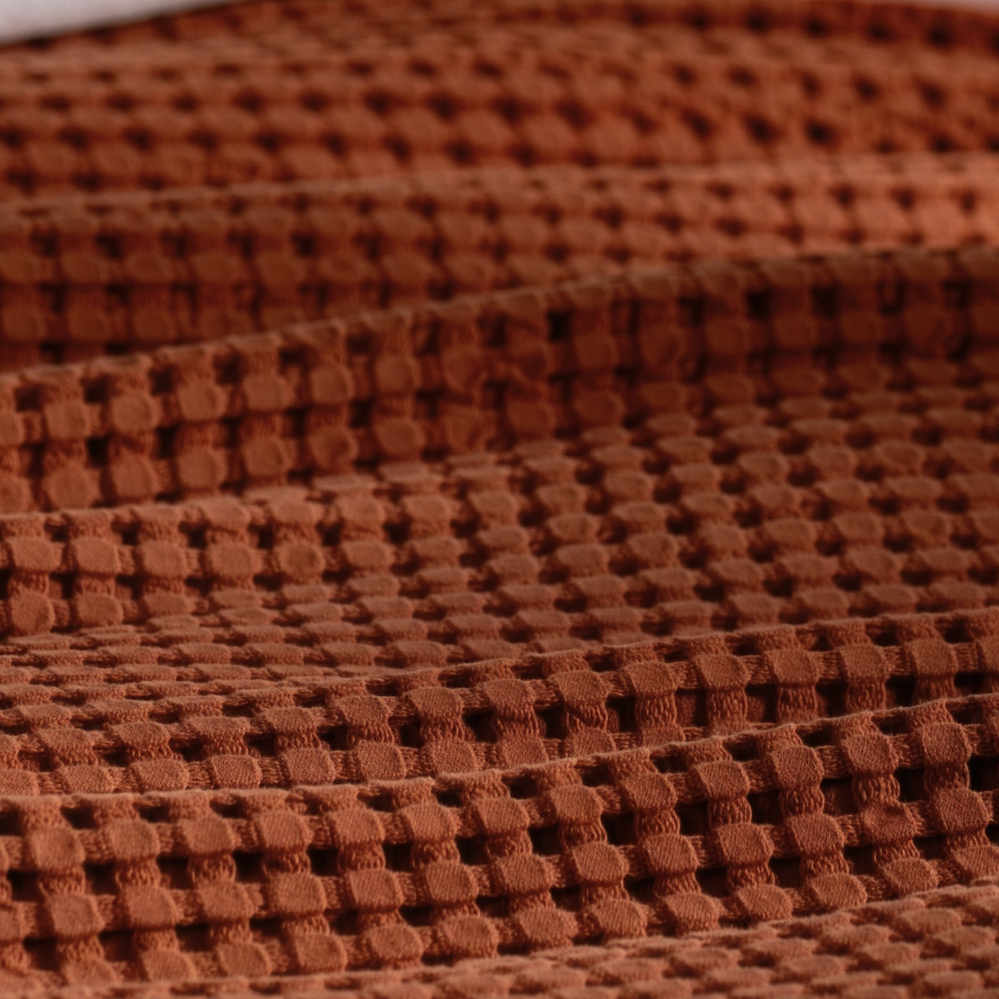 Burnt Orange Waffle Cotton Bedspread