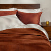 Burnt Orange Waffle Cotton Bedspread