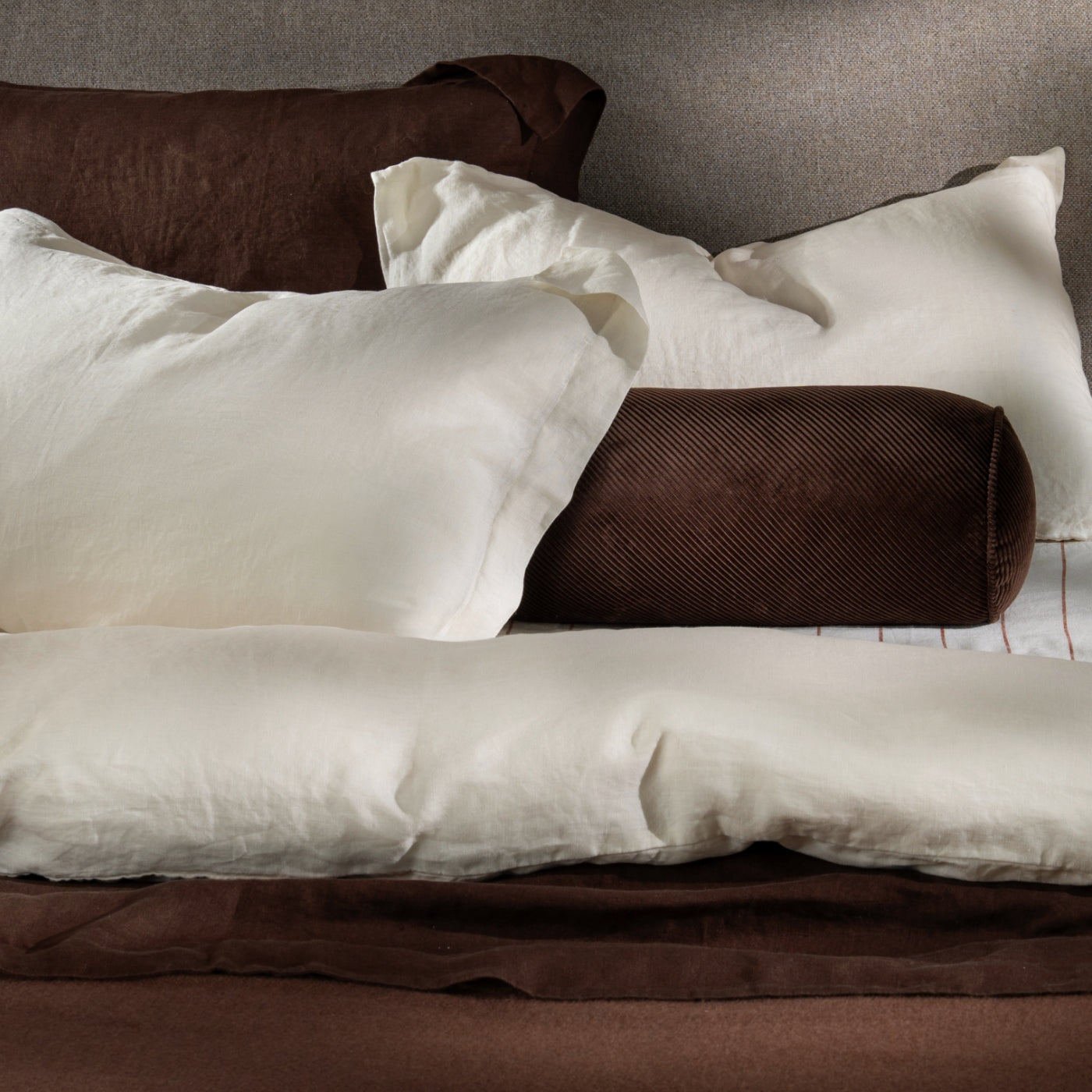 Chalky White French Linen Bed Set