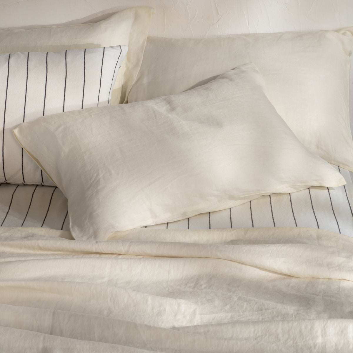 Chalky White French Linen Pillowcases