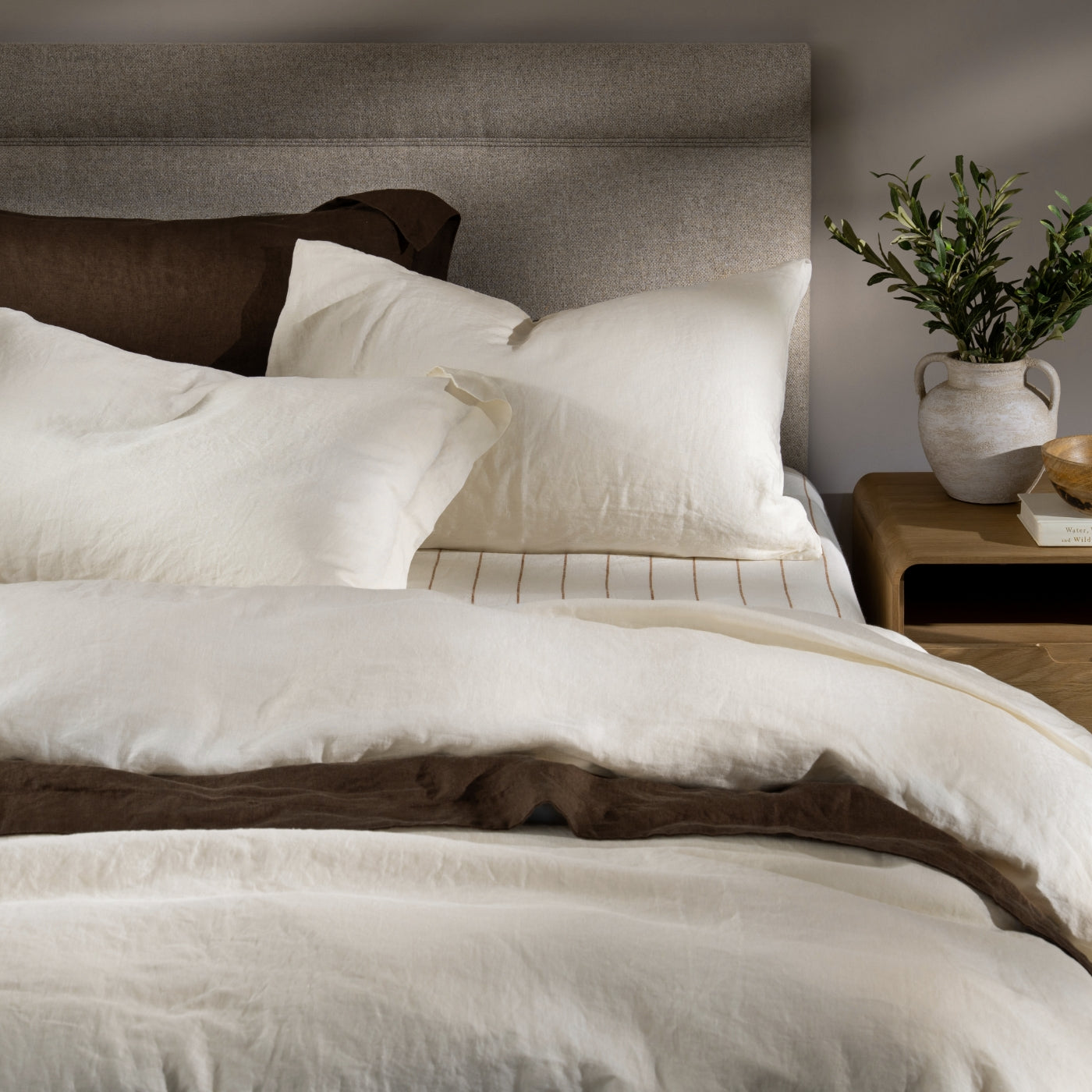 Chalky White French Linen Duvet Cover