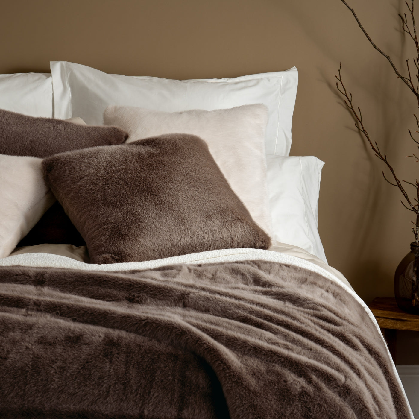 Chocolate Faux Fur Throw