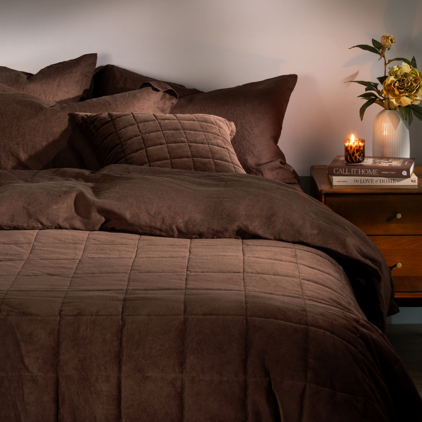 Chocolate French Linen Duvet Cover
