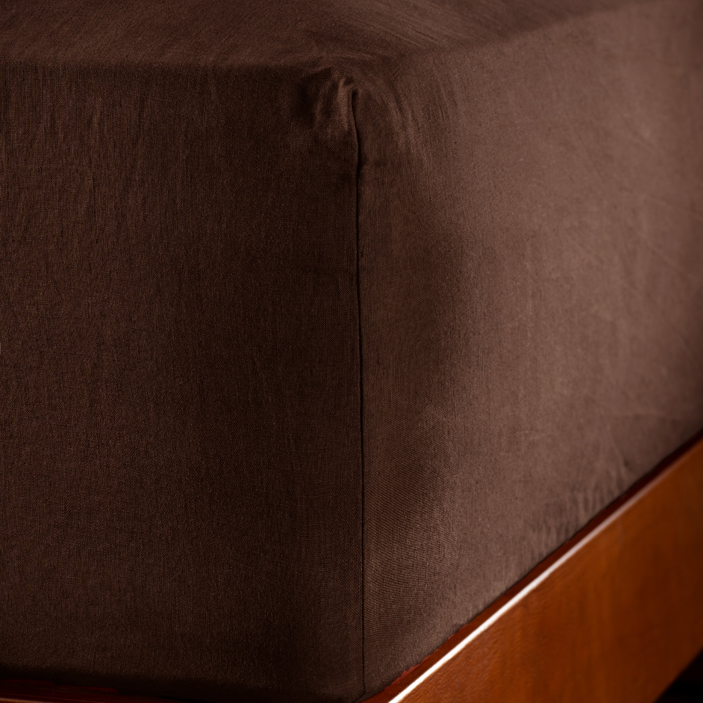 Chocolate French Linen Bed Set